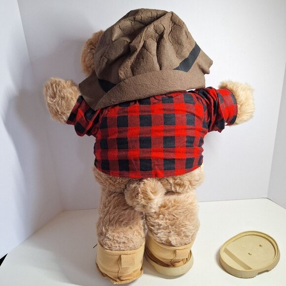 Vintage Furskins Farrell Plush Bear 80s Red Black Plaid Shirt Bowtie Hat Boots - Picture 4 of 8